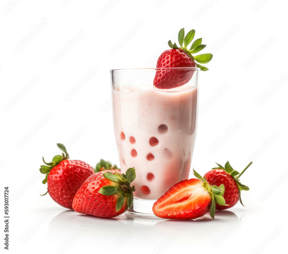 Strawberry milk cocktail