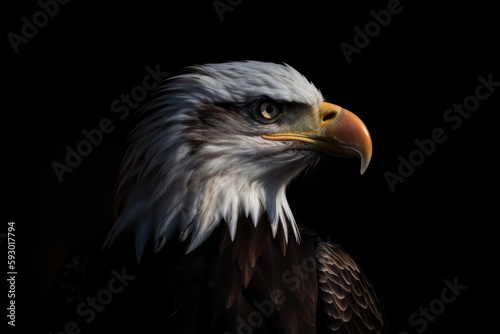 The Bald Eagle has found its prey and is hunting with its talon extended. Generative AI