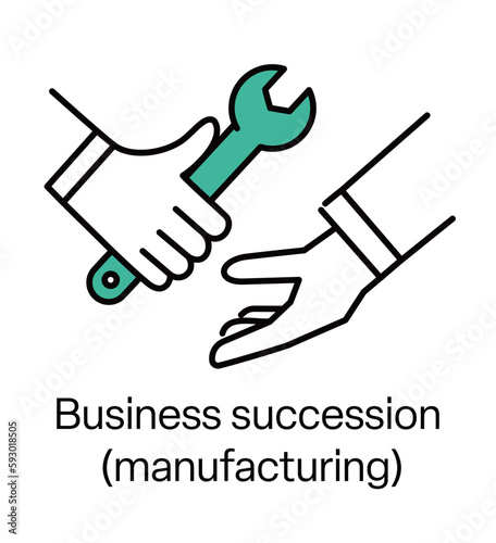 Line Icon, Business Succession, Manufacturing Illustration Image
