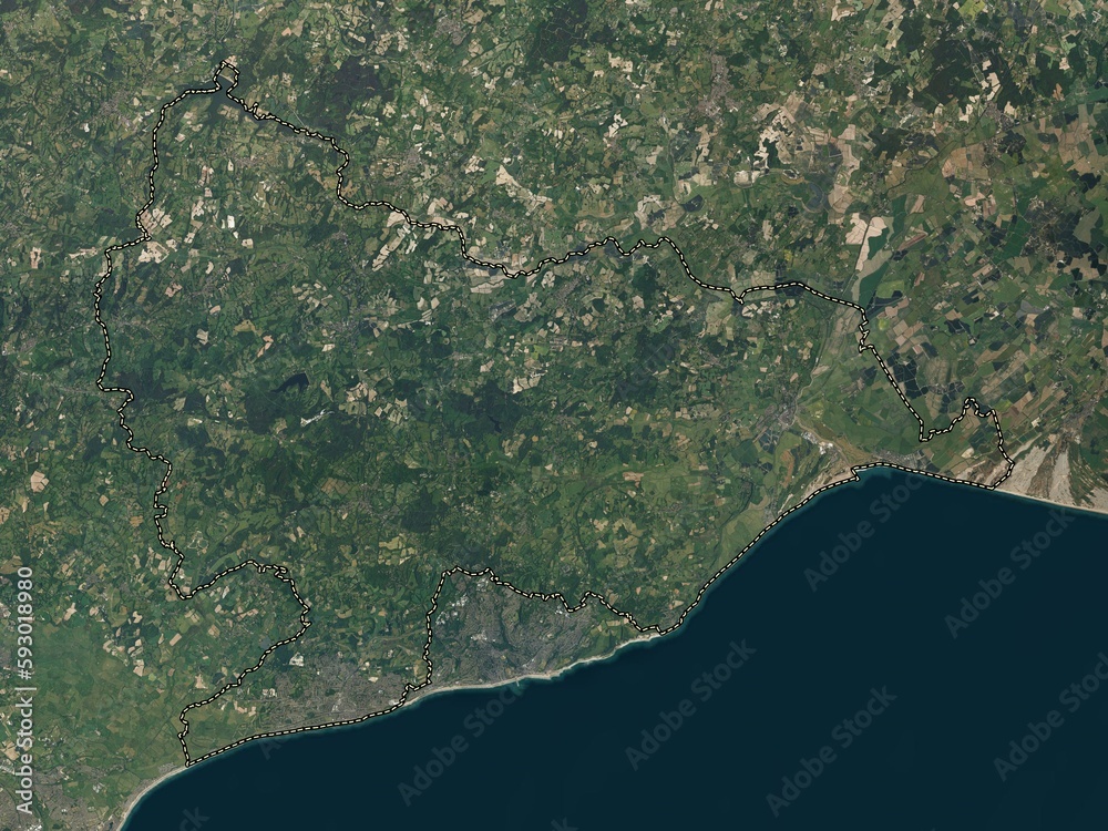 Rother, England - Great Britain. High-res satellite. No legend