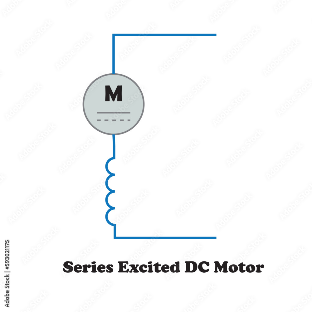 Series Excited DC motor Electric Symbol Vector Image illustartion