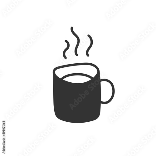 Hand drawn cup of coffee vector icon. Mug vector icon. Cup of tea vector flat sign design. Cup symbol pictogram icon. UX UI icon