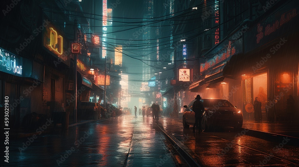 custom made wallpaper toronto digitalpeople walking on the street at night