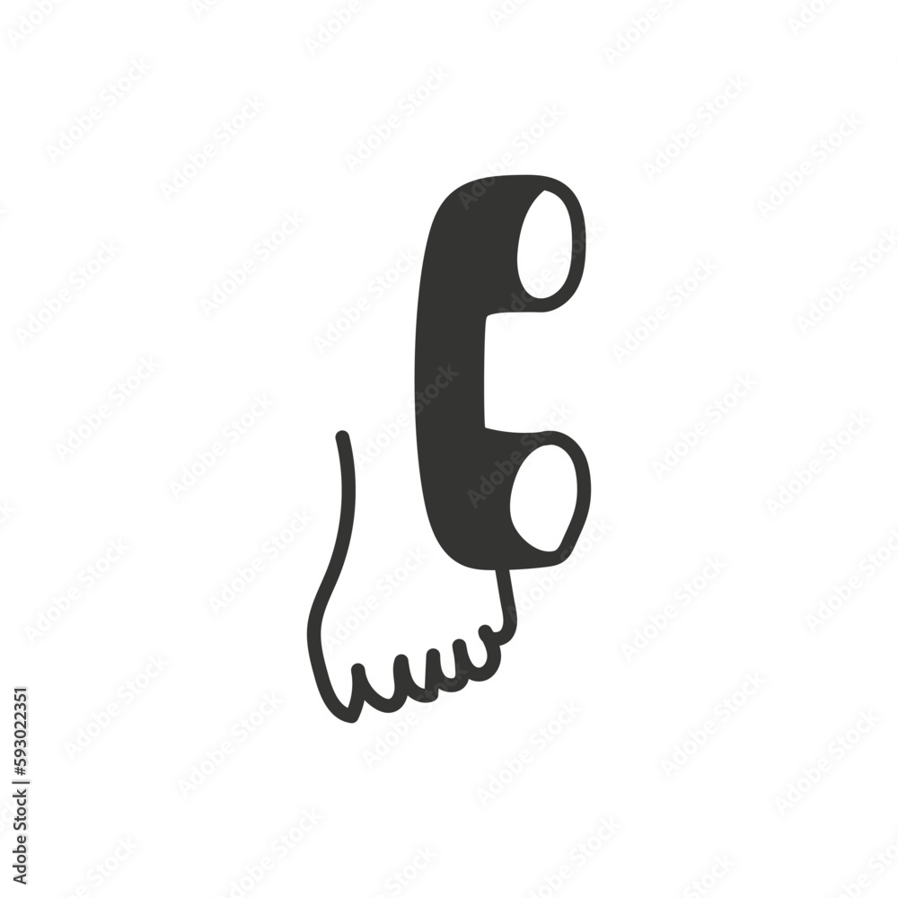 Hand drawn handset vector icon. Hand drawn phone handset flat sign design. Handset sybmol pictogram. UX UI icon Hand drawn handset vector icon. Hand drawn phone handset flat sign design. Handset sybmol pictogram. UX UI icon