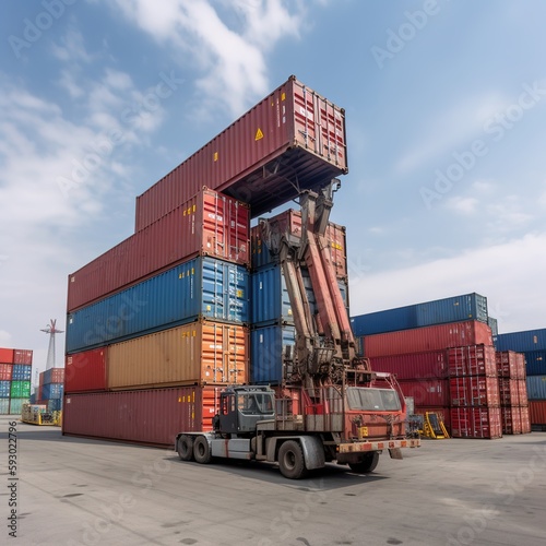 Industrial Container Cargo Freight Ship Concept for Logistic Import Export. generative ai