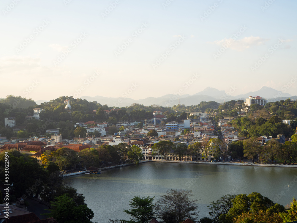 Naklejka premium View of Kandy city from a viewpoint