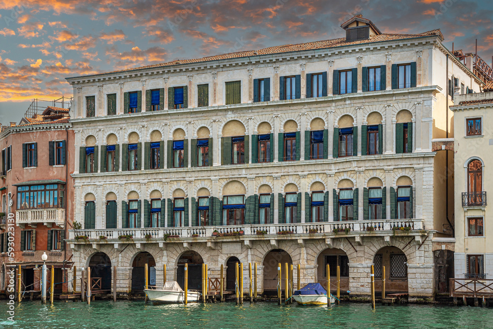 Palazzo Moro Lin called the palace of 13 windows, on the Grand Canal, built in 1670