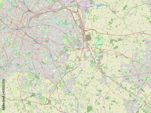 Solihull  England - Great Britain. OSM. No legend