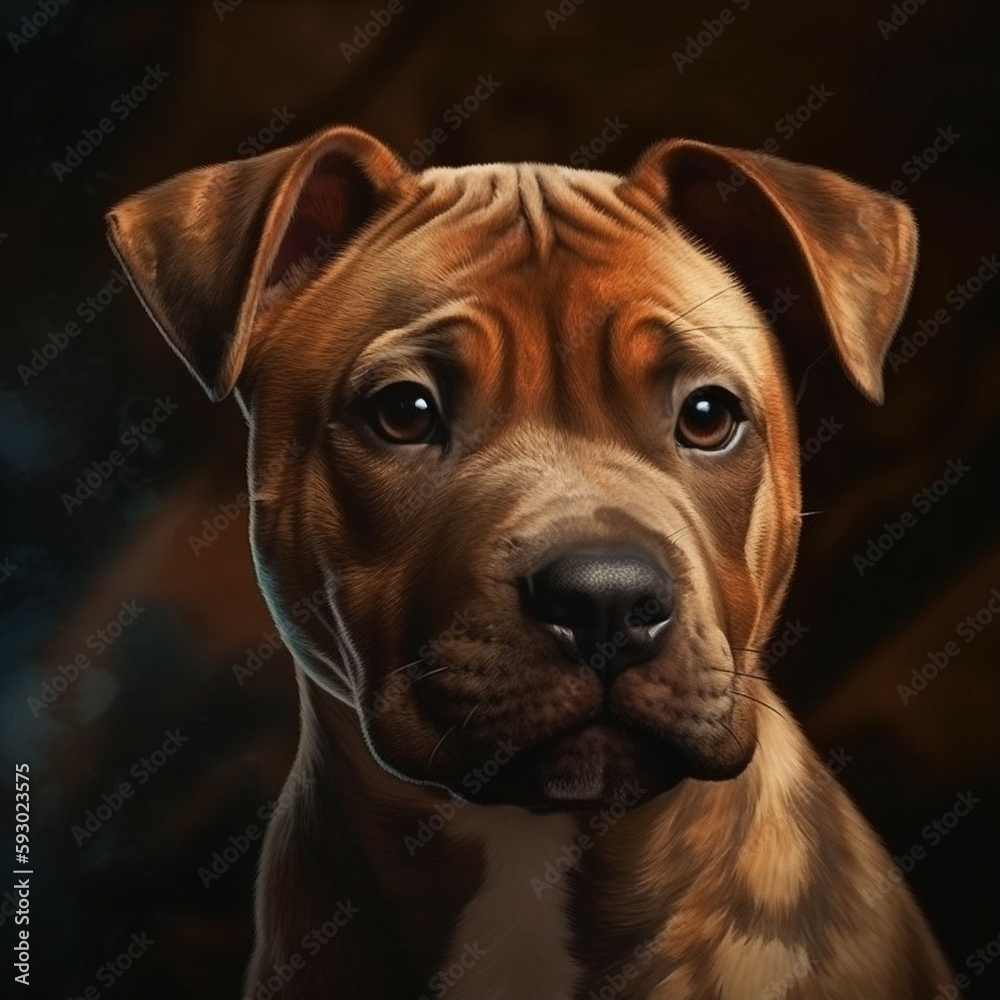Obraz premium Preciosa imagen de vivos colores de tus compañeros mas fieles, los animales, disfruta de ella y de su tierna mirada
