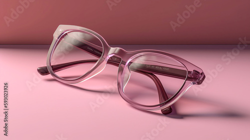 pink glasses for vision on a pink