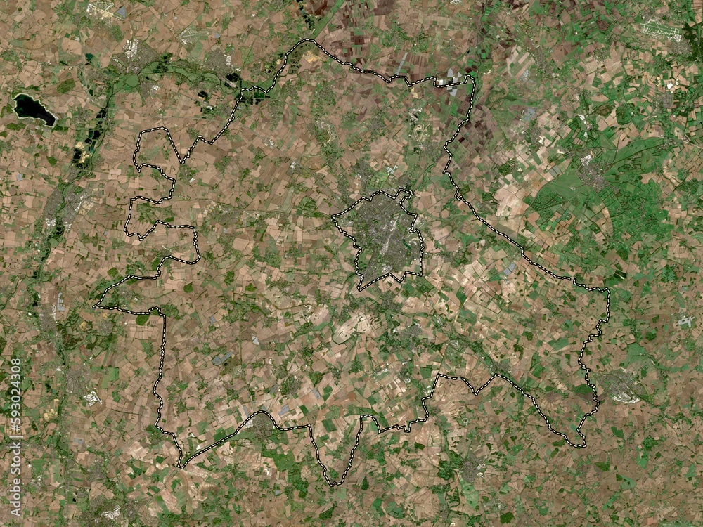 South Cambridgeshire, England - Great Britain. Low-res satellite. No legend