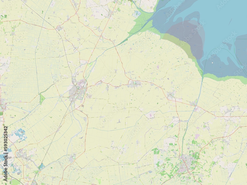 Fototapeta premium South Holland, England - Great Britain. OSM. No legend