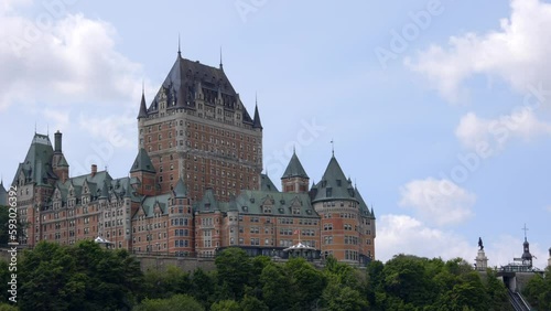 Beautiful shot of the Frontenac Castle in Quebec city, Canada photo