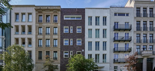 Closeup shot of modern unique buildings in Berlin, Germany