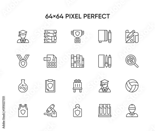 Simple Set of Academic Related Vector Line Icons. School Icon