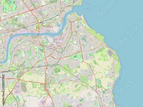 South Tyneside, England - Great Britain. OSM. No legend photo