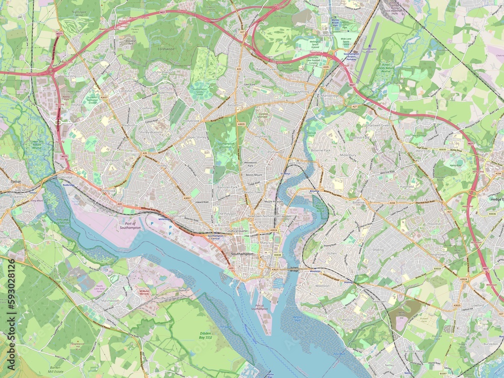 Obraz premium Southampton, England - Great Britain. OSM. No legend