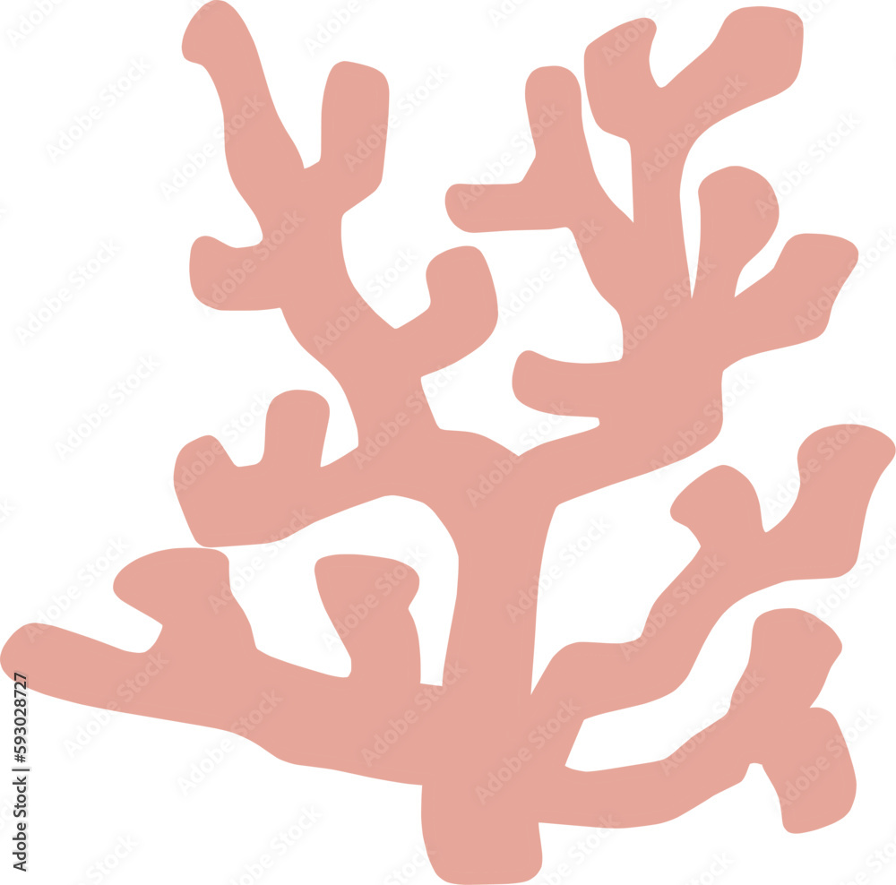 Obraz premium シンプルな珊瑚の主線なしカラーイラスト