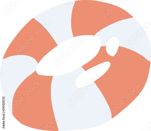 シンプルな浮き輪の主線なしカラーイラスト