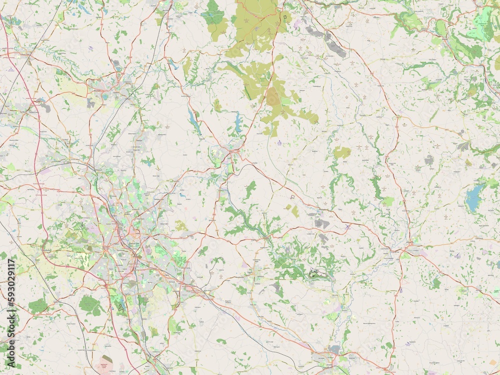 Staffordshire Moorlands, England - Great Britain. OSM. No legend