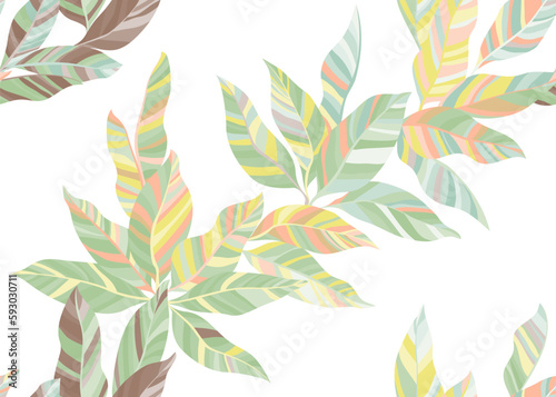 Beautiful magnolia leafage endless pattern design. Lush floral summer fashion cloth print.