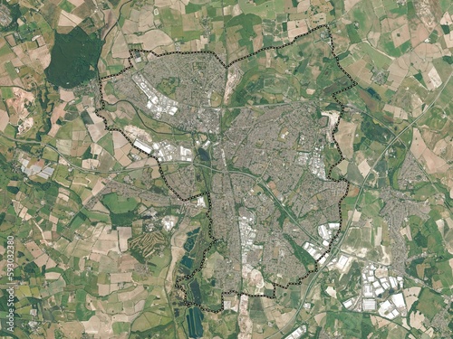 Tamworth  England - Great Britain. High-res satellite. No legend