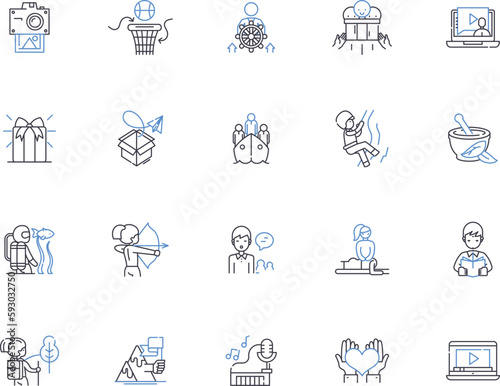 Wellness travel outline icons collection. Wellness, travel, retreat, spa, relaxation, health, yoga vector and illustration concept set. meditation, nature, holiday linear signs