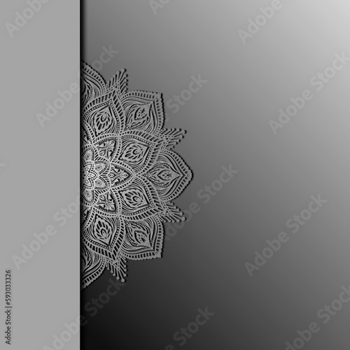 dégradé gris et noir et mandalas