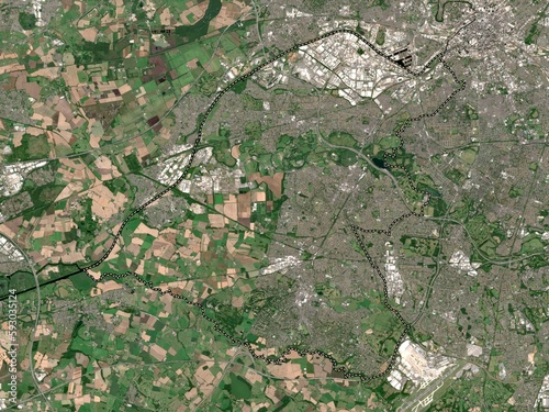 Trafford, England - Great Britain. Low-res satellite. No legend photo