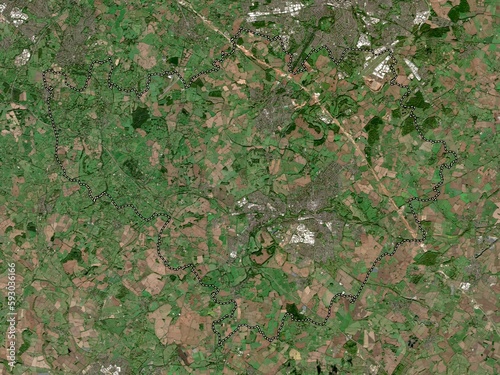 Warwick, England - Great Britain. Low-res satellite. No legend photo