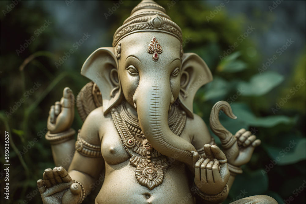 Fototapeta premium Generative AI. Lord Ganesha, the celebration of Ganesh.