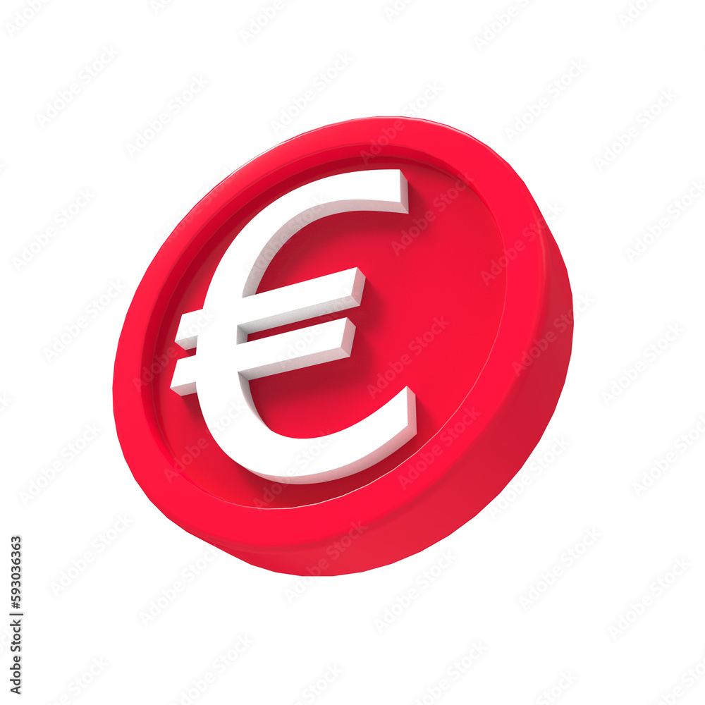 3d illustration euro coin icon money 3d render 3d illustration euro coin icon money 3d render