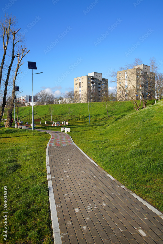 Spring view of Micalaca Park in Arad, Romania, Europe    
