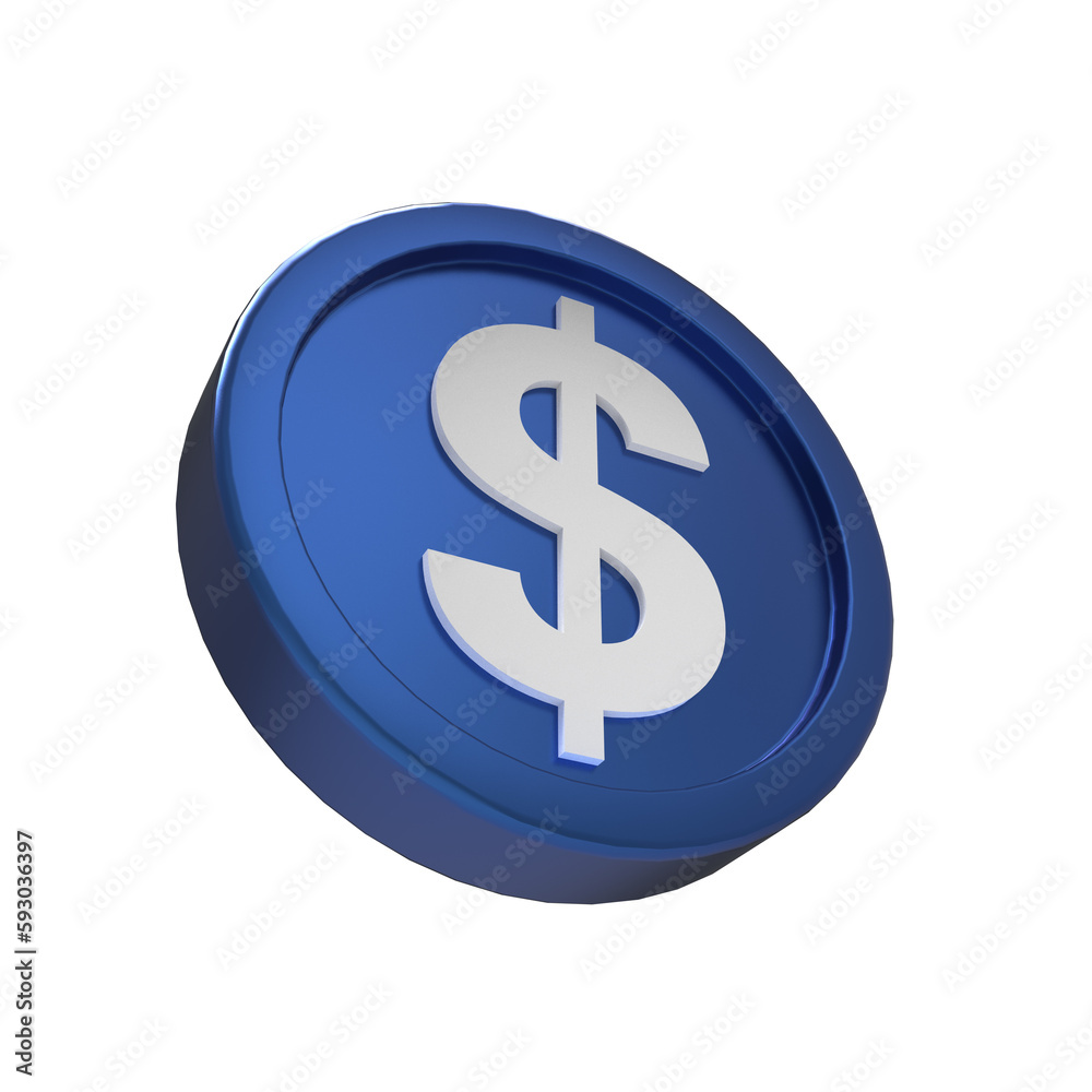 3d illustration dollar coin icon money 3d render 3d illustration dollar coin icon money 3d render
