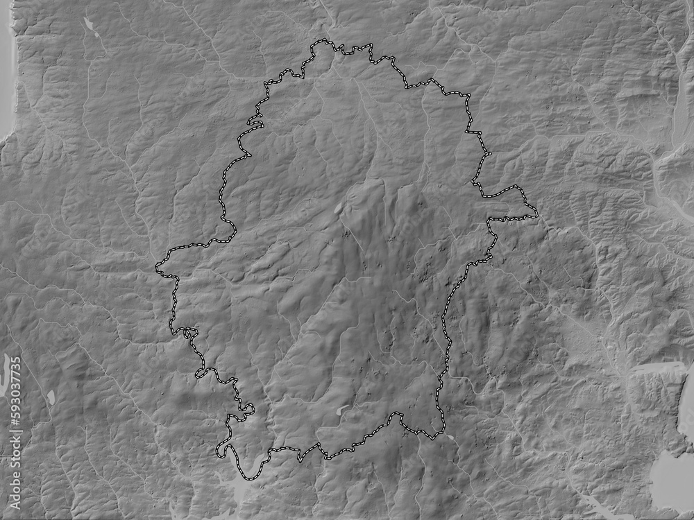 West Devon, England - Great Britain. Grayscale. No legend