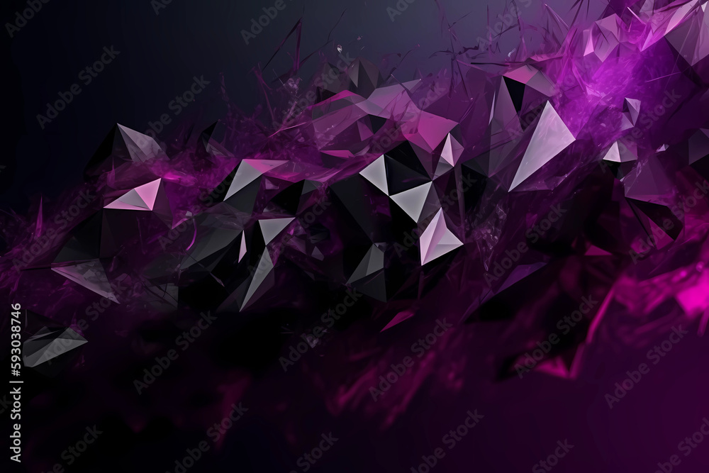 Abstract Background Polygon Shape Pruple And Black. Created by Generative AI Abstract Background Polygon Shape Pruple And Black. Created by Generative AI