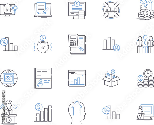 Social innovation outline icons collection. Social, Innovation, Entrepreneurship, Community, Change, Technology, Problem vector and illustration concept set. Solution, Impact, Society linear signs