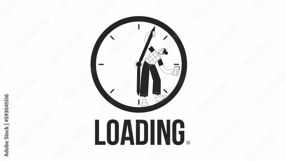 Wasting time bw loader animation. Excessive screen time. Flash message 4K video footage. Isolated monochrome loading progress indicator with alpha channel transparency for UI, UX web design Wasting time bw loader animation. Excessive screen time. Flash message 4K video footage. Isolated monochrome loading progress indicator with alpha channel transparency for UI, UX web design