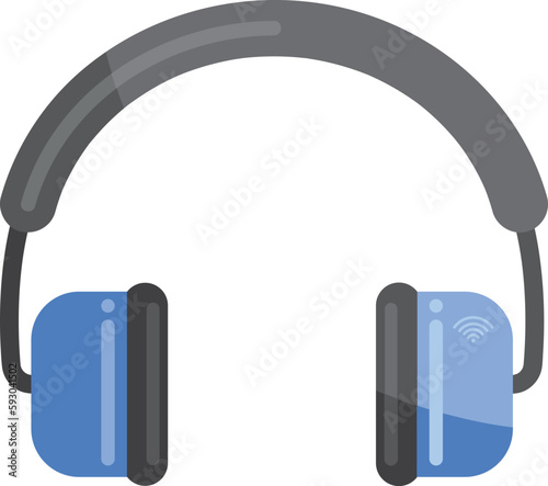 Flat vector headphones symbol for modern listening