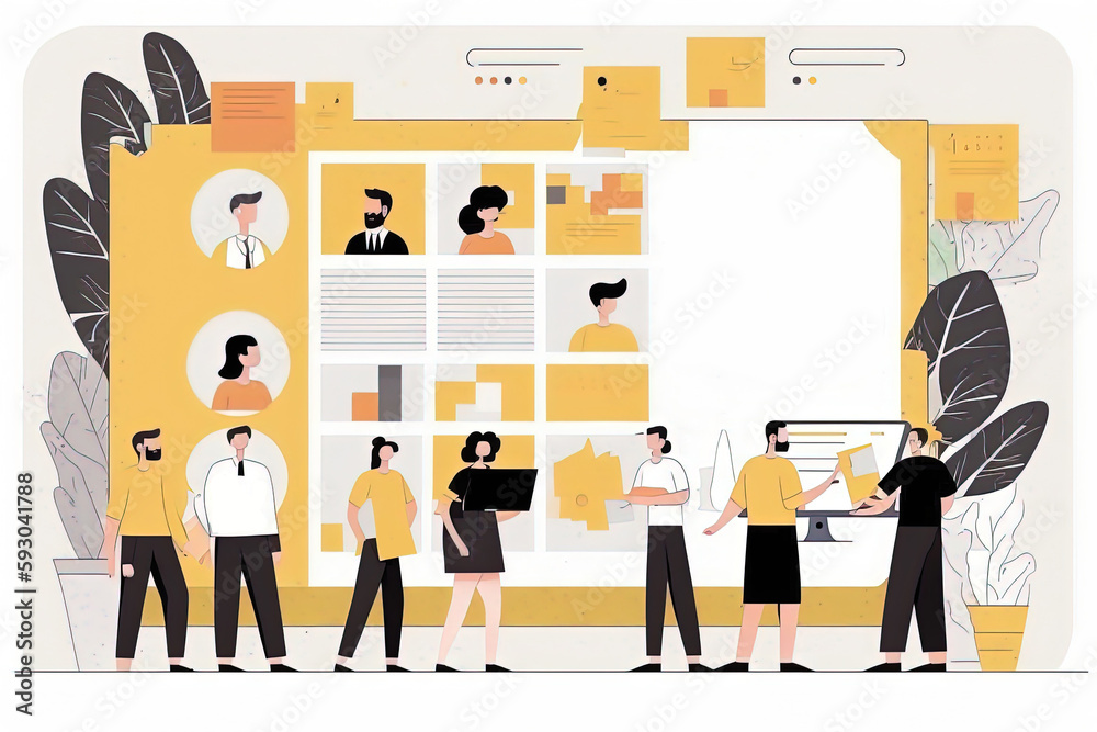 People make notes in the work calendar showing busy schedule with meetings, tasks and appointments during the week. Illustration generative AI People make notes in the work calendar showing busy schedule with meetings, tasks and appointments during the week. Illustration generative AI