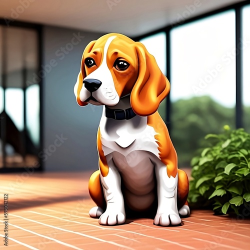 3d dog beagle puppy 
