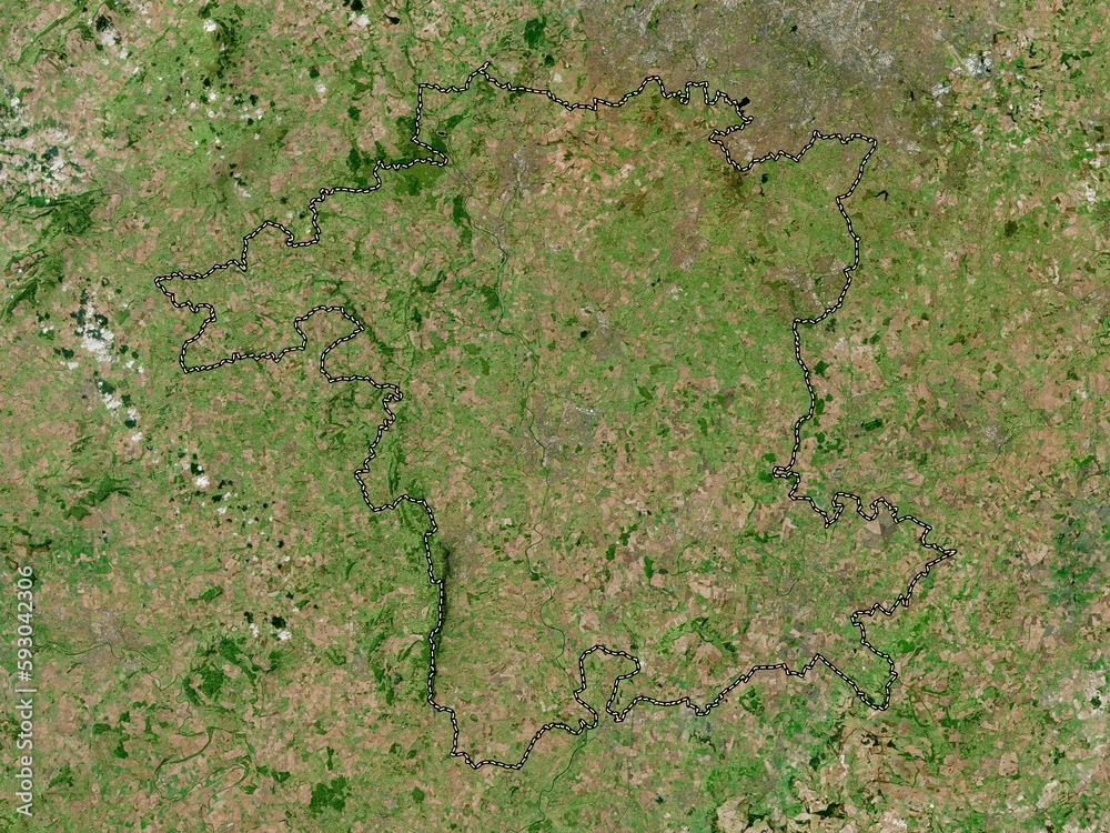 Worcestershire, England - Great Britain. High-res satellite. No legend