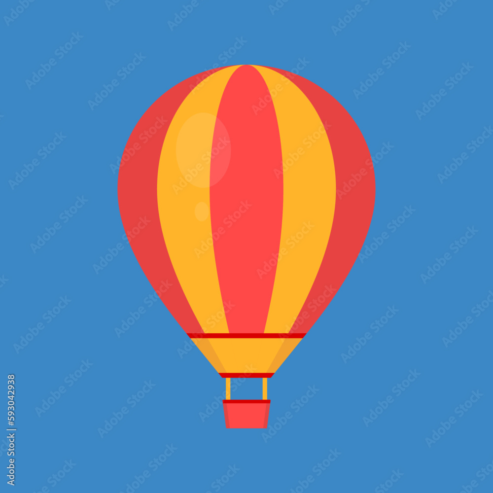 Fototapeta premium Hot air balloon icon vector flat illustration
