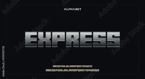 EXPRESS Abstract Fashion Best font alphabet. Minimal modern urban fonts for logo, brand, fashion, Heading etc. Typography typeface uppercase lowercase and number. vector illustration full Premium look