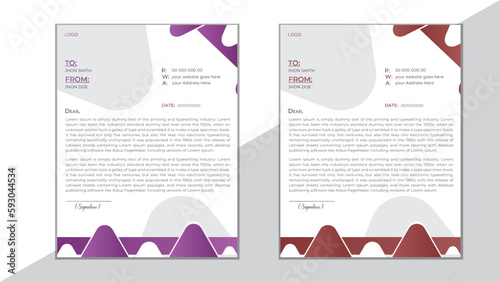 Abstract Creative & Clean Business Style Letterhead Template For Your Corporate Project, Business Letterhead With Vector. Promotion, Marketing, Branding, Editable.