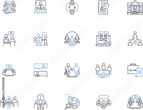 Franchise business outline icons collection. Franchise, Business, Opportunity, Investment, Retail, Expansion, Support vector and illustration concept set. Revenue, Agreement, Outlet linear signs