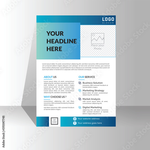 Modern A4 corporate creative clean business flyer design template layout for advertising and promotion growth. vector white background color circle design flyer template. unique image flyer inspire.