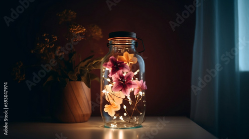 Colorful Plants in Glass with Lighting for DIY Decoration