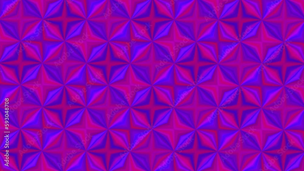 Kaleidoscope motion. Square tiles with cross shape ornament. Loop animation. Viva magenta blue purple background. Vibrant colors twirl pattern. Bright template for presentation application web design Kaleidoscope motion. Square tiles with cross shape ornament. Loop animation. Viva magenta blue purple background. Vibrant colors twirl pattern. Bright template for presentation application web design