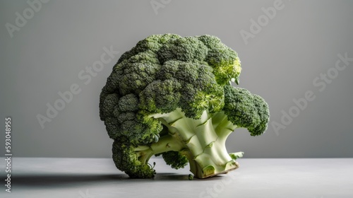 Broccoli on a grey background